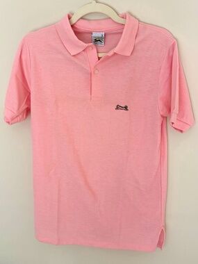 Le Tigre Men’s Polo Shirt Pink Short Sleeve Size S Embroidered Logo